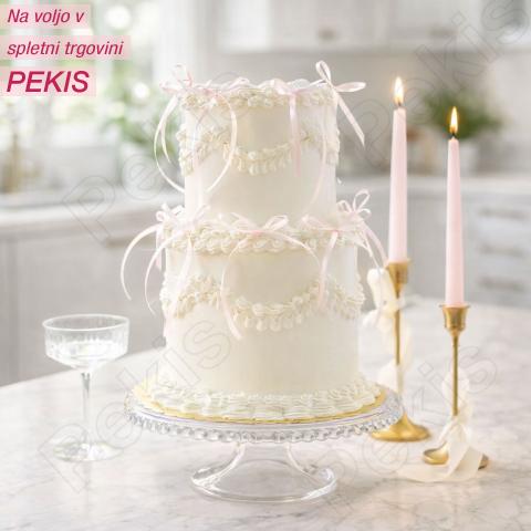 Roza pentlje za okrasitev torte (10 kom) nežnost, ki ostane v spominu