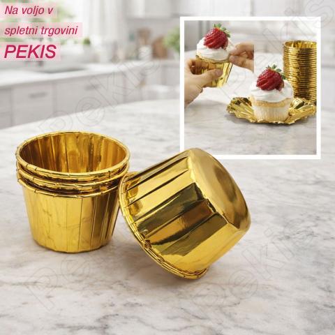 Komplet 50 zlatih modelčkov za mafine