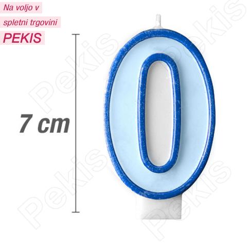 Svečka številka, Modra (7cm) št.0