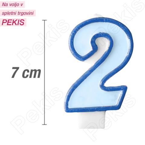 Svečka številka, Modra (7cm) št.2