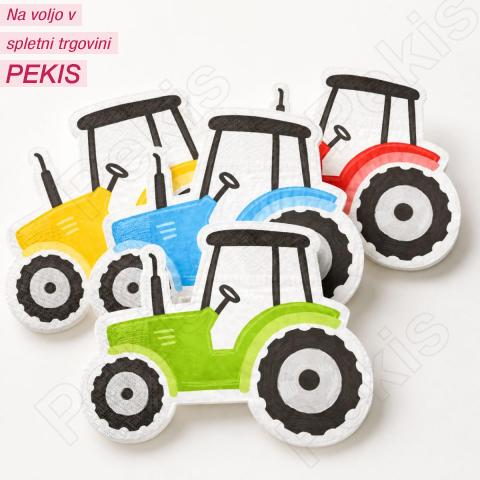 Serviete Traktor (12 kosov) prtički kmetija za otroško zabavo