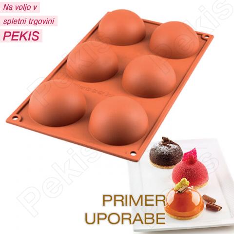 Silikomart silikonski pekač polobla 7 cm Silikomart silikonski pekač polobla 7 cm