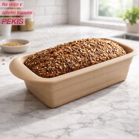 Silikonski model za kruh (29x12 cm bež) enostaven in nelepljiv