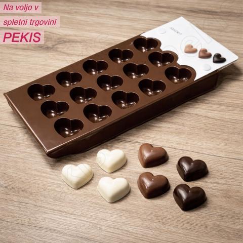 Silikonski modelček (3 cm) srčki