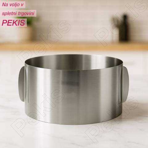 Nastavljiv okrogel obroč za peko – višina 15 cm za popolne torte, biskvite in sladice Nastavljiv okrogel obroč za peko – višina 15 cm za popolne torte, biskvite in sladice