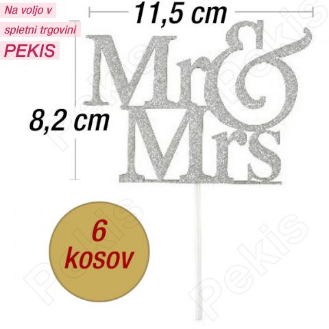 Topper (6 kom) srebrn Mr&Mrs Topper (6 kom) srebrn Mr&Mrs