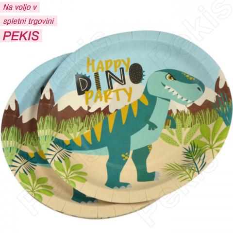 Papirnati krožniki Dinozavri (št.2) 23 cm