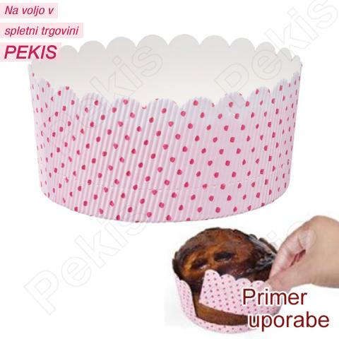 Pekači za panetone 12 cm, 4 kom, roza Pekači za panetone 12 cm, 4 kom, roza