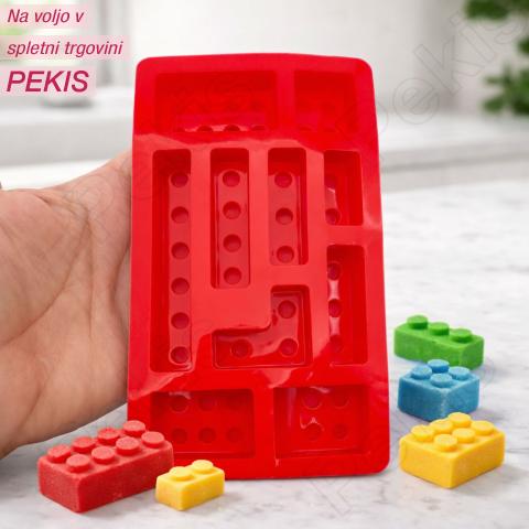 Silikonski modelček manjši lego zidaki (naključna barva)