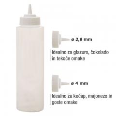 Steklenička za okraševanje z dvemi nastavki Ø 2,8 mm in 4 mm - 750 ml