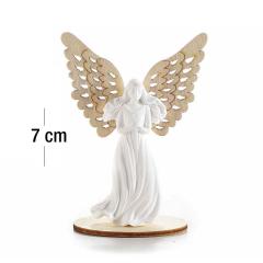 Figurica mini Angelček (s krili) na lesenem podstavku