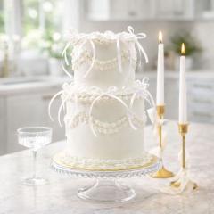 Bele pentlje za okrasitev torte (10 kom) detajl, ki zaključi zgodbo