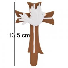 Dekorativni križ z golobčkom iz Gum Paste