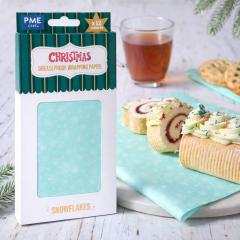 Snežinke, 12 papirčkov za ovijanje (40x40 cm) odpornega na maščobo