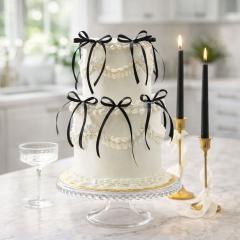 Črne pentlje za okrasitev torte (10 kom) eleganca z značajem