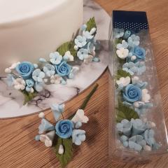 Sladkorni mini modri šopki cvetja (11,5cm) 4 kom
