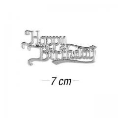 Motorističen napis za torto Happy Birthday, 7cm