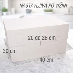 Nastavljiva kartonska škatla + podstavek 40x30cm, višina 20–28cm