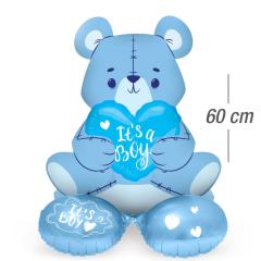 Stoječi folija balon (60 cm) Modri medvedek It's a Boy