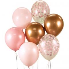 Mix balonov (roza bakreni) 7 kom