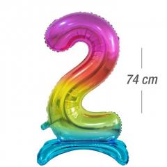 Stoječi folija balon 74 cm (mavričen) št.2