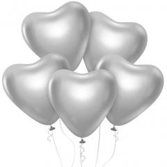 Baloni lepota in šarm (platinasto srebrni srčki) 6 kom