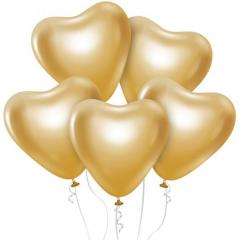 Baloni lepota in šarm (platinasto zlati srčki) 6 kom
