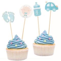 Dekoracija za muffine (12 kom) Modri Baby Shower