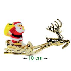 Božiček na zlatih sankah (10 cm)