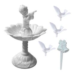 Komplet za torto Angel v fontani, poročna zvončka in 3 golobčki