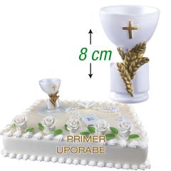 Obhajilni 3D kelih (8 cm) za dekoracijo torte
