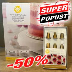 Wilton super komplet Vrtljiv podstavek + zlati nastavki za dekoriranje ***-50%***