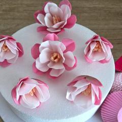 Wafer roza Magnolije (6-9cm) 6 kom