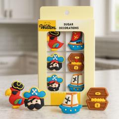 Wilton sladkorni okraski Pirati in papige za torte (8 kosov) Wilton sladkorni okraski Pirati in papige za torte (8 kosov)