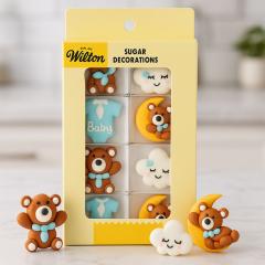 Wilton sladkorni okraski Modra otroška blaženost za torte (8 kosov) Wilton sladkorni okraski Modra otroška blaženost za torte (8 kosov)