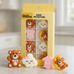 Wilton sladkorni okraski Roza otroška blaženost za torte (8 kosov)