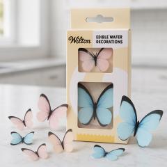 Užitni metuljčki in rožice iz hostije Wilton – Pastelna Eleganca 8 kosov
