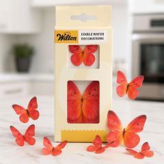 Užitni metuljčki in rožice iz hostije Wilton – Rdeči Ombre 8 kosov