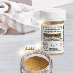 Sugarflair Radiant Gold (Sijoče Zlata) barva v prahu