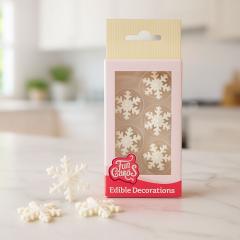 Dekoracija iz fondanta bele snežinke, 12 kom Dekoracija iz fondanta bele snežinke, 12 kom