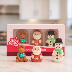 3D sladkorna dekoracija (Jelenček, Božiček, Snežak)