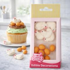 Sladkorni okraski Piščanči in jajčka (FunCakes, 2cm) 12 kom