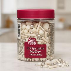 3D Sprinkle (Medley Silver Lining) Mix srebrnih dekoracij 3D Sprinkle (Medley Silver Lining) Mix srebrnih dekoracij