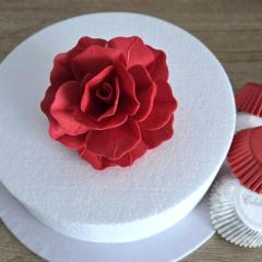 Wafer Pastelno rdeča Vrtnica (11cm) 1 kom