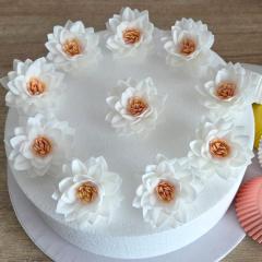 Wafer beli cvetovi Lotosa (6cm) 10 kom