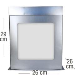 Visoka SREBRNA kartonska embalaža za torto 26x26x29 cm