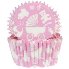 HoM papirčki za muffine BABY roza (Baby Shower)