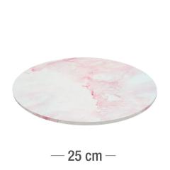 Trden podstavek za torte (roza marmor, lesonit) 25cm