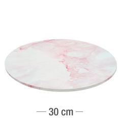 Trden podstavek za torte (roza marmor, lesonit) 30cm