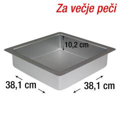 PME kvadraten pekač za biskvit 38,1 x 38,1 cm + 3cm roba, višina 10,2 cm